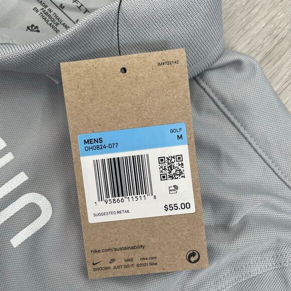 Nike RUN Polo Shirt Men’s Size Medium Gray NWT - Picture 9 of 11